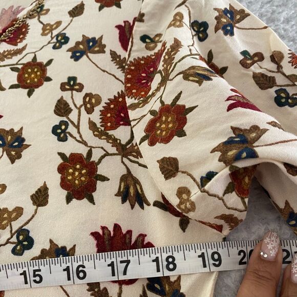 HM Women Dress Crewneck Long Sleeve Floral Print   Bohemian - Picture 8 of 16